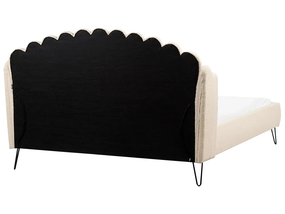 Bett mit Lattenrost Bouclé AMBILLOU 180 x 200 cm Beige_967556