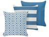 Set of 3 Outdoor Cushions DEUTZIA Geometric Pattern 45 x 45 cm Light Blue