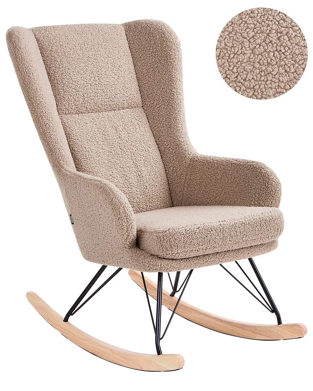 Schaukelsessel LUOMA Bouclé Beige