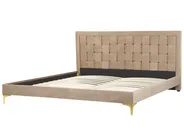 Bed Velvet LIMOUX 180 x 200 cm (EU Super King) Taupe_867203