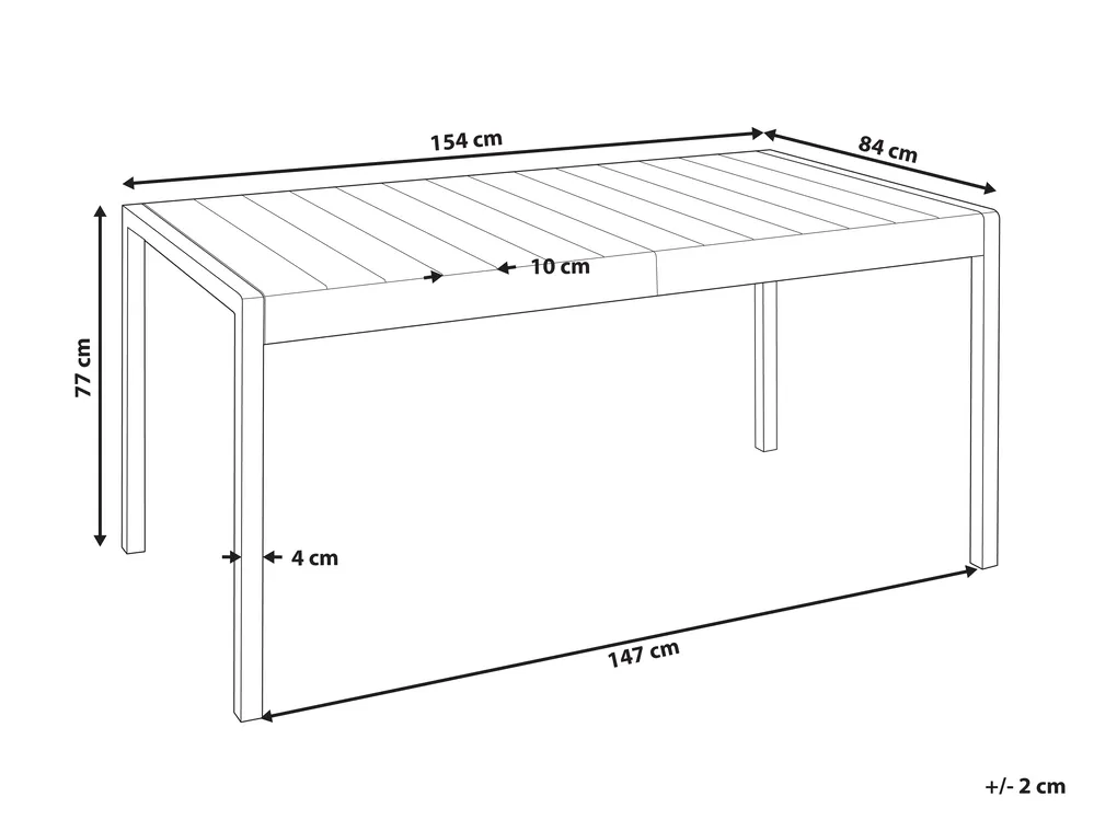 Gartentisch BARTICA 154 cm 84 cm Beige_993008