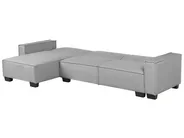 Corner Sofa Bed 3 Seater ROMEDAL Fabric Light Grey Right Hand_748913