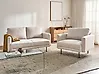Sofa Set 3-Sitzer BREDA Stoff Hellbeige