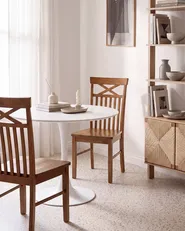 Set of 2 Dining Chairs HOUSTON Wood Brown_1141729