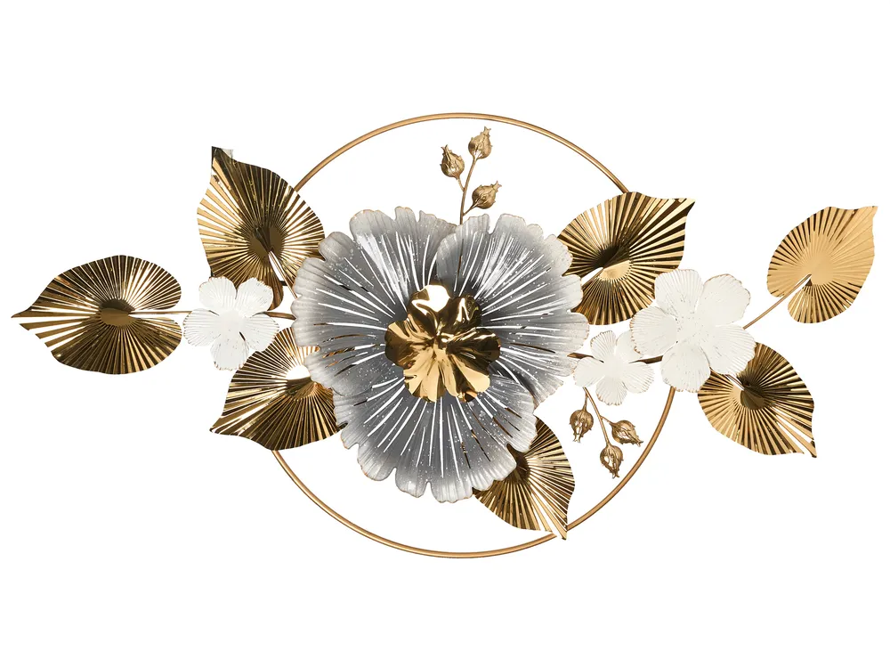 Wandobjekt Blume TERBIUM Metall 56 cm Gold