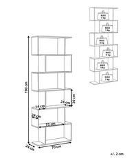 Bücherregal mit 6 Ebenen VALDOSA 190 cm Hellbraun_979318