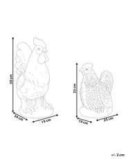 Gartenskulptur 2er Set SPECCHIA Huhn Beige_1054953