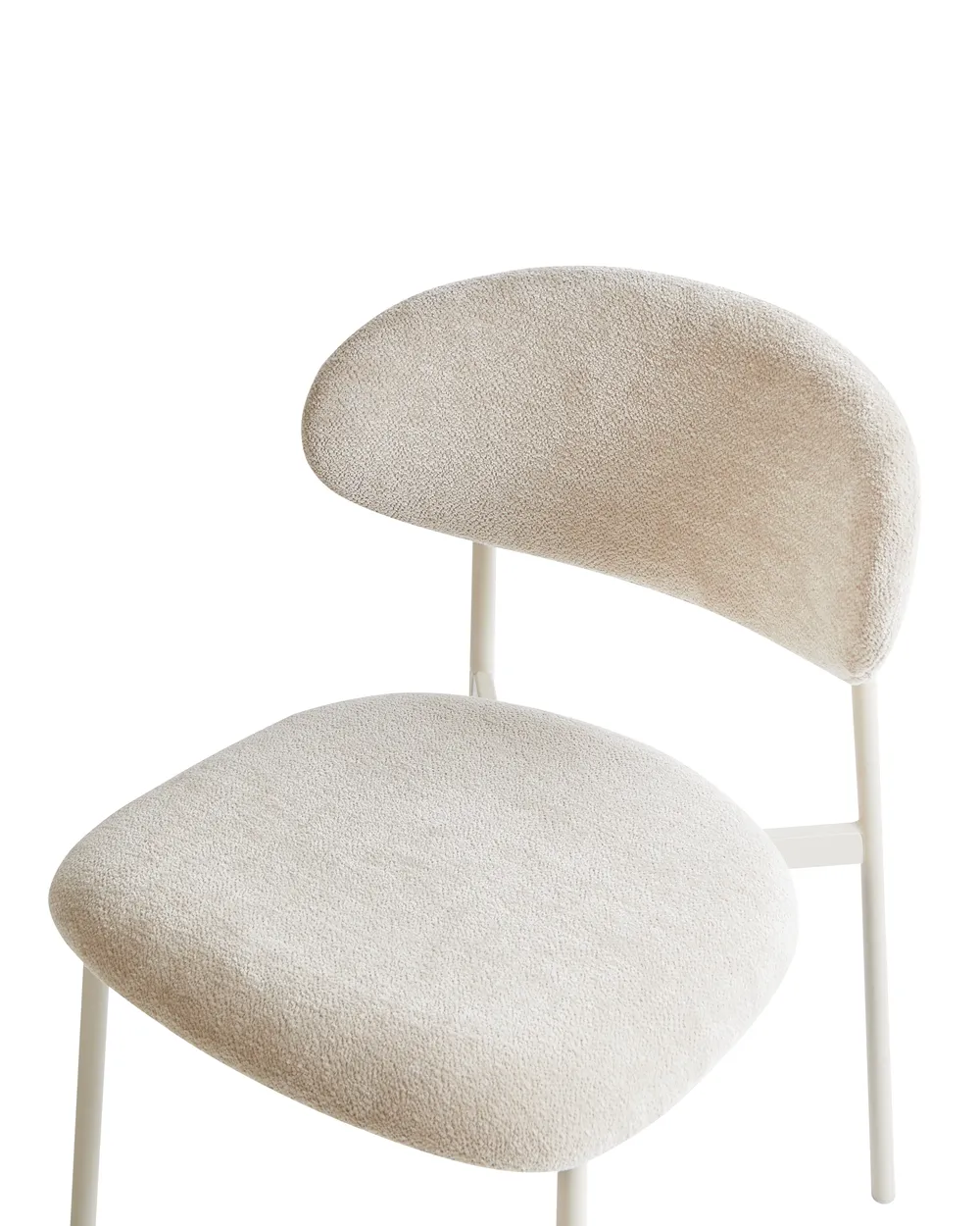 Set of 2 Dining Chairs COWLEY Chenille Light Beige_968461