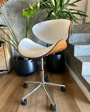 Desk Chair ROTTERDAM Faux Leather White_933013