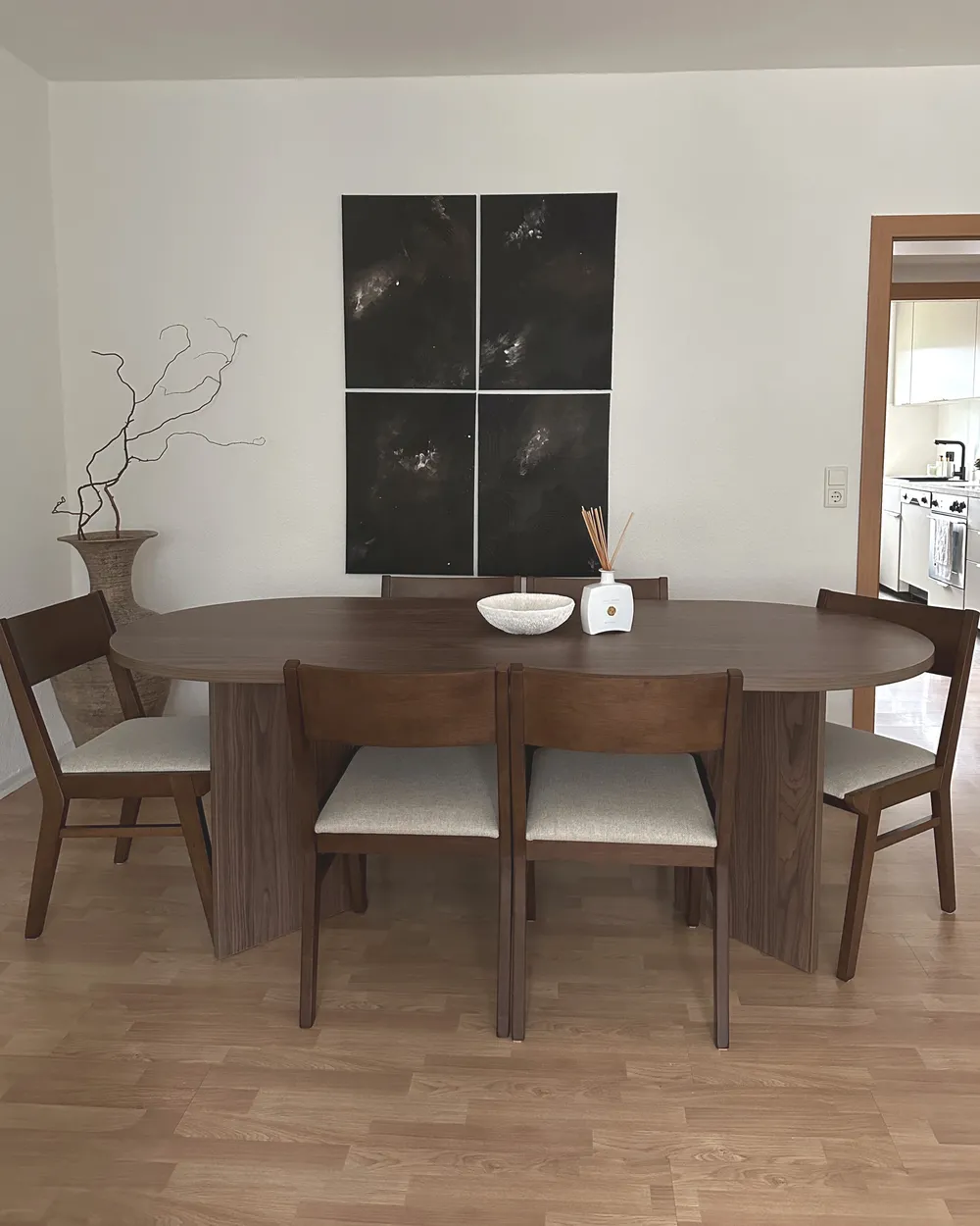 Esszimmerstuhl 2er Set ENOLA Holz Braun / Hellbeige_975218