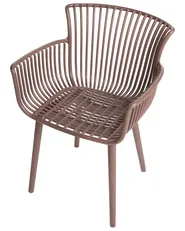 Set of 4 Garden Chairs PESARO Brown_1027720
