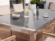 Garden Dining Set 8 Seater GROSSETO Triple Plate Granite Polished Grey/ Beige_766706