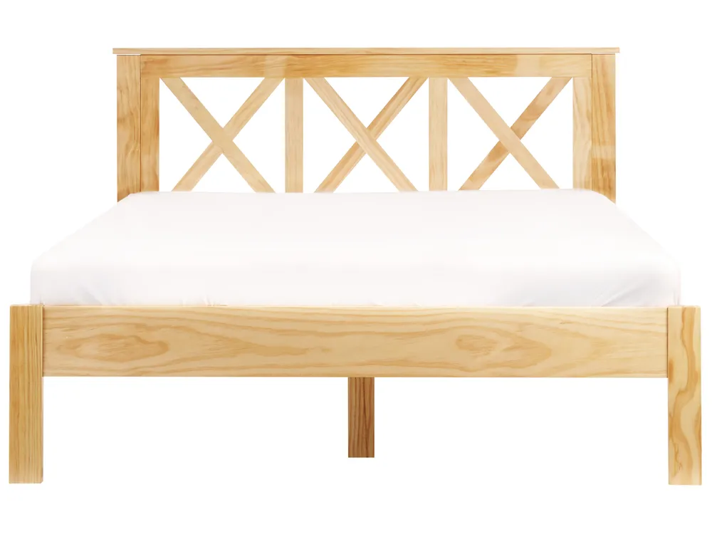 Bed Pine Wood TANNAY 140 x 200 cm (EU Double) Light Brown_930963