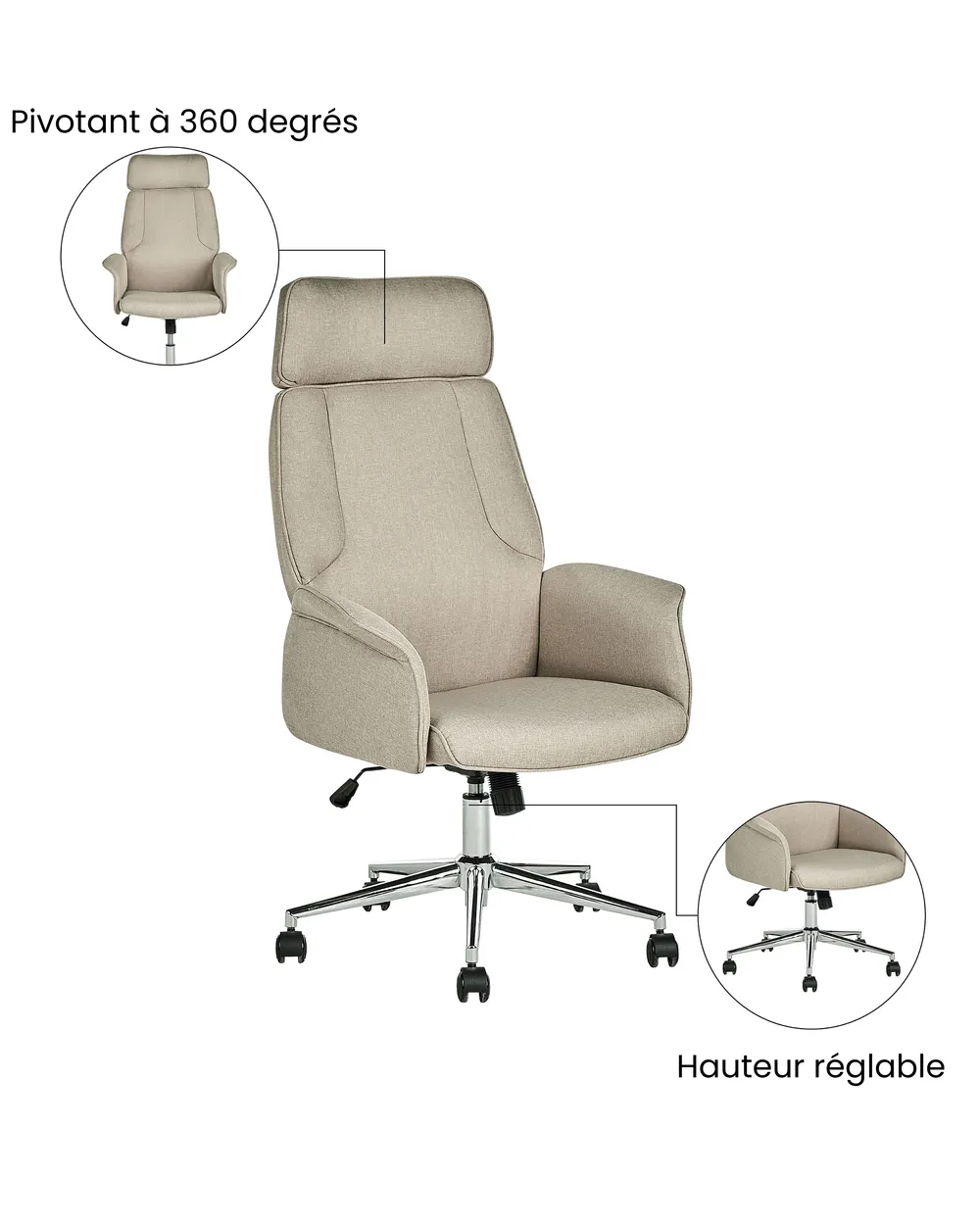 Chaise de bureau PILOT Beige_1036671