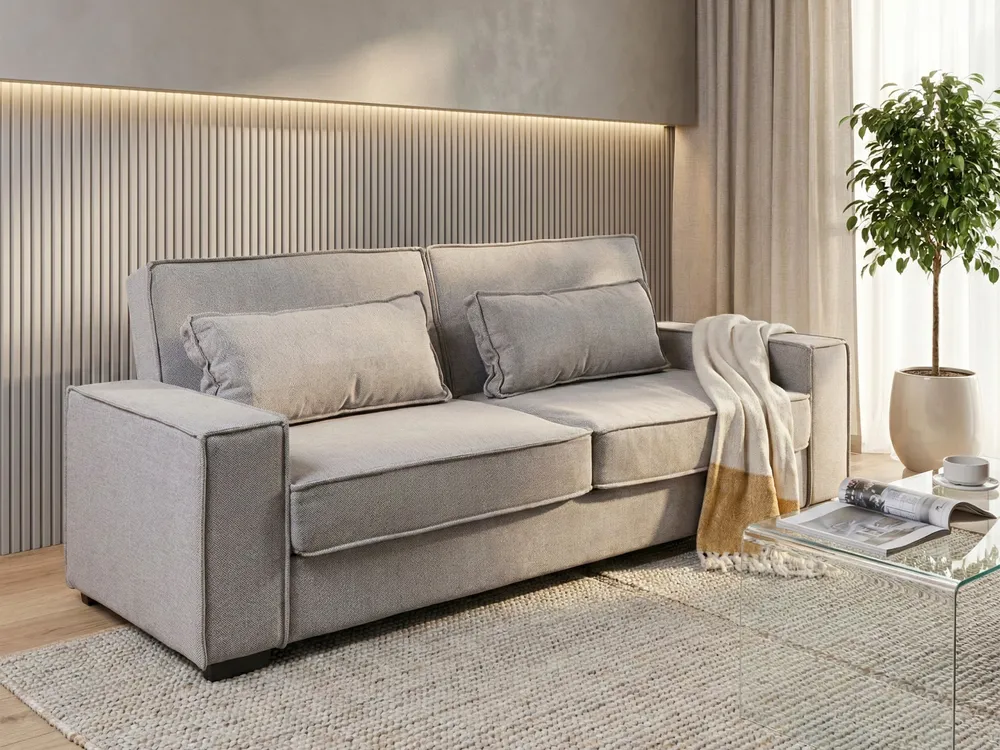 Schlafsofa 3-Sitzer AROLE Stoff Grau