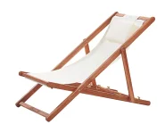 Klappbarer Liegestuhl AVELLINO mit Ersatzstoffen Akazienholz Dunkelbraun_860135