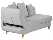 Linksseitige Chaiselongue MERI mit Stauraum Kunstleinen Hellgrau_881200