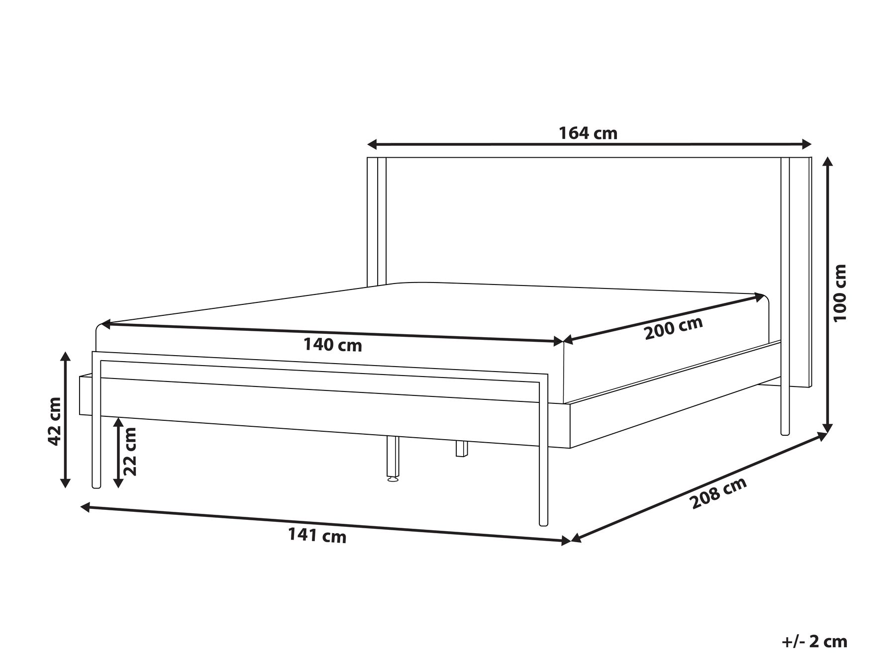 Bett mit Lattenrost LIBERMONT 140 x 200 cm Dunkle Esche_912685
