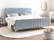Bett mit Lattenrost Samtstoff LUNAN 180 x 200 cm Hellblau_993705