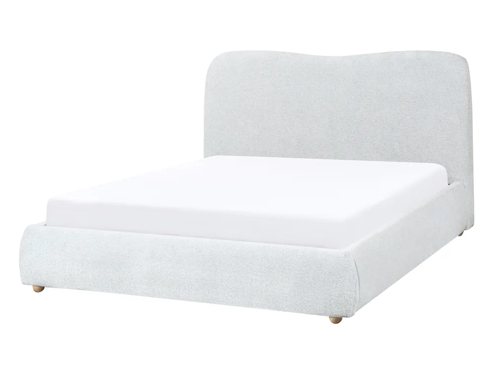 Bett mit Stauraum BLAGNAC Stoff Hellgrau 140 x 200 cm_1009317