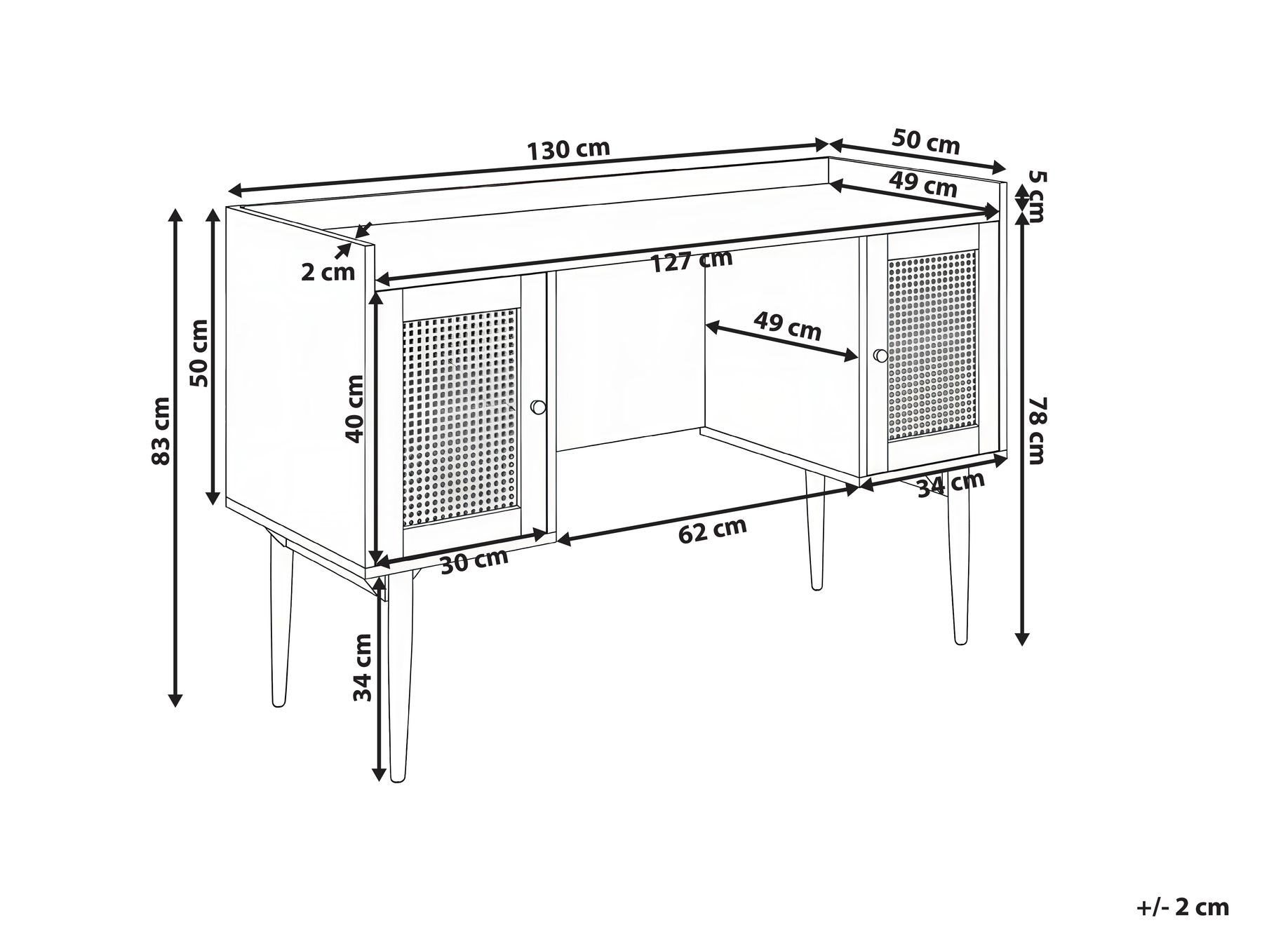 Delovna miza RATANA 130 cm x 50 cm Temno rjava barva_1191707
