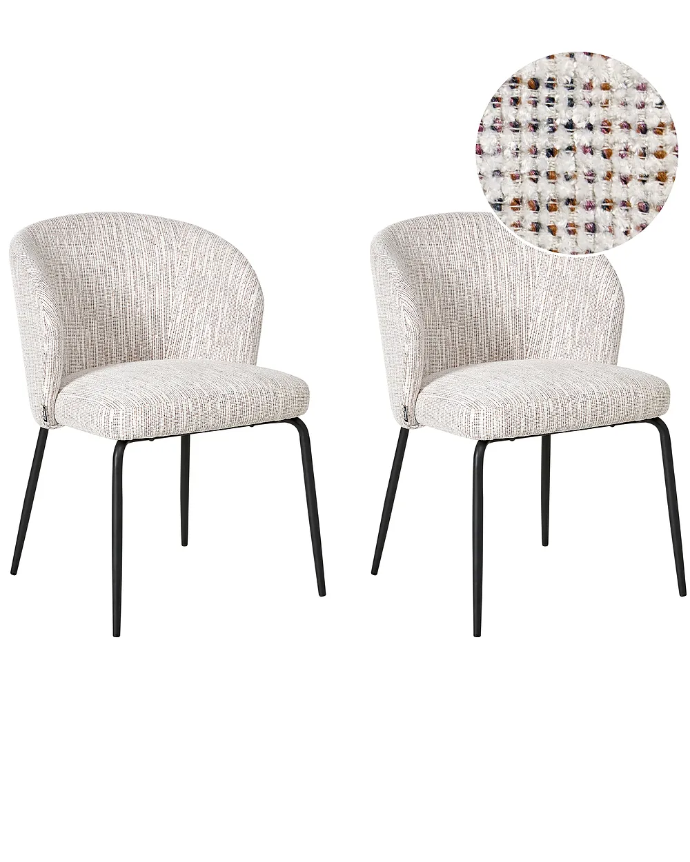Set van 2 eetkamerstoelen ZANA Stof Meerkleurig