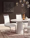 Set of 2 Dining Chairs GREEDIN Faux Leather White
