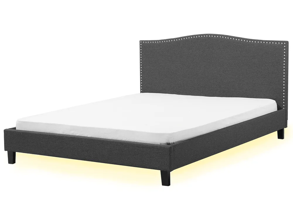Bed Fabric MONTPELLIER 180 x 200 cm (EU Super King) LED White