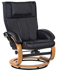 Massage Chair MAJESTIC with Footstool Faux Leather Black_963695