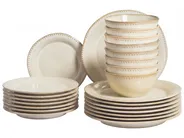 Tafelservice 24-teilig CHERVIL Steinzeug Hellbeige_1002409