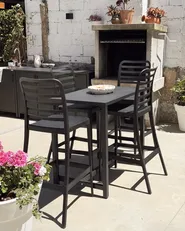 Set mit 4 Barstühlen SECEDA 2 in 1 Kunststoff Schwarz_1084515