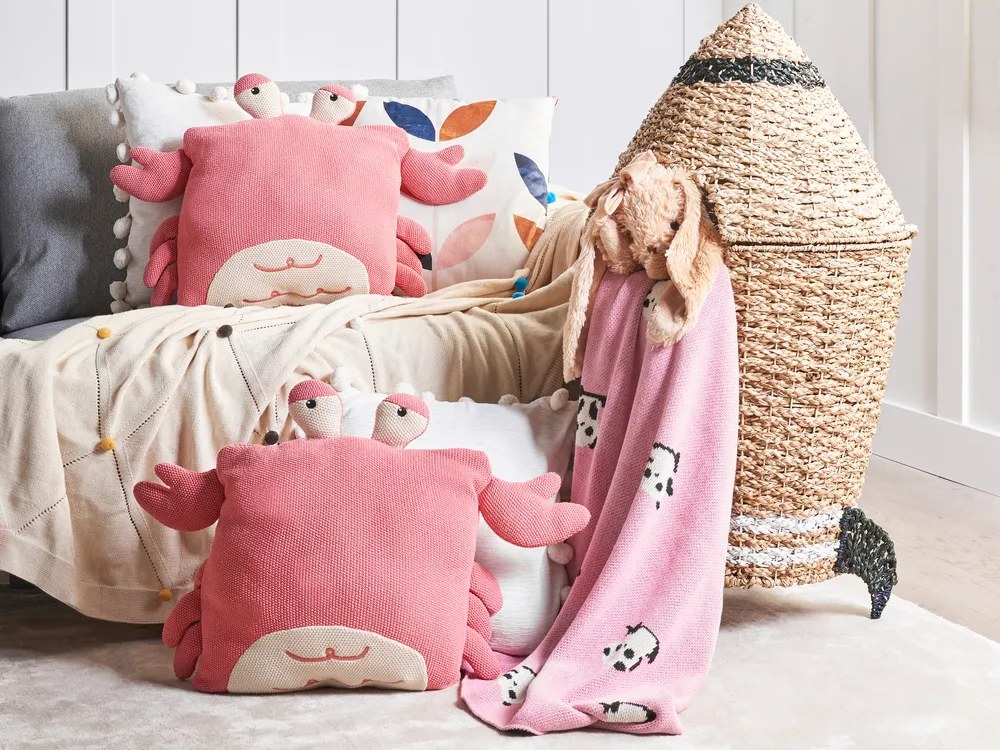 Dekokissen 2er Set JARGALLI 35 x 35 cm Baumwolle Krabbe Rosa
