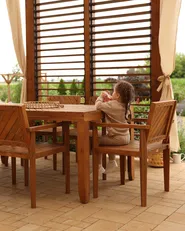 Set of 6 Garden Chairs BARATTI Acacia Wood Brown_933196