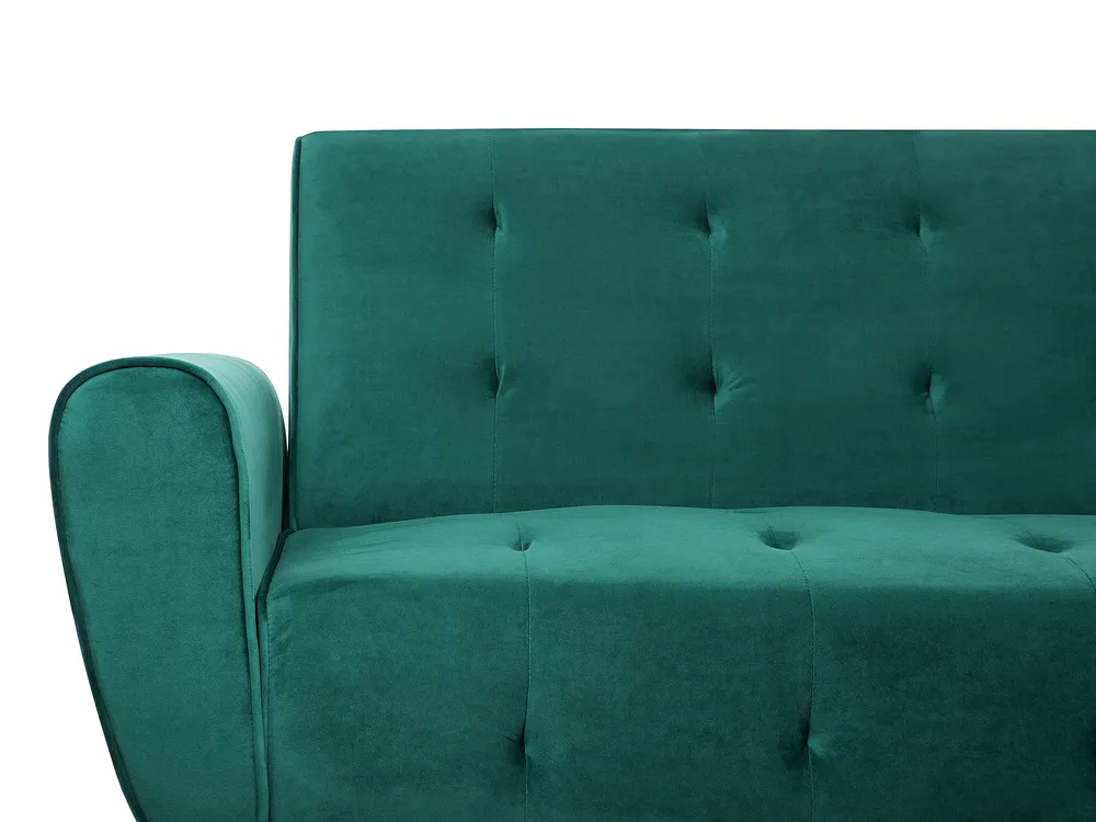 Schlafsofa 3-Sitzer SELNES Samtstoff Smaragdgrün_729245