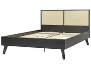 Bett mit Lattenrost Rattan MONPAZIER 140 x 200 cm Schwarz_863350