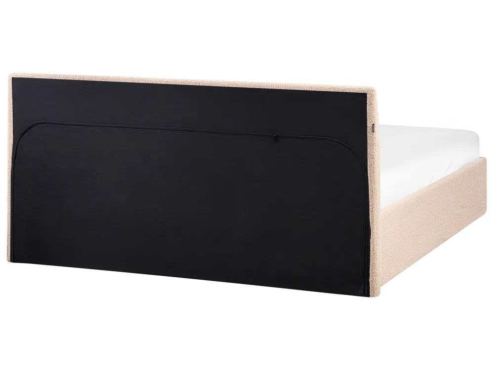 Bett mit Stauraum ORBEY Bouclé Beige 140 x 200 cm_964437