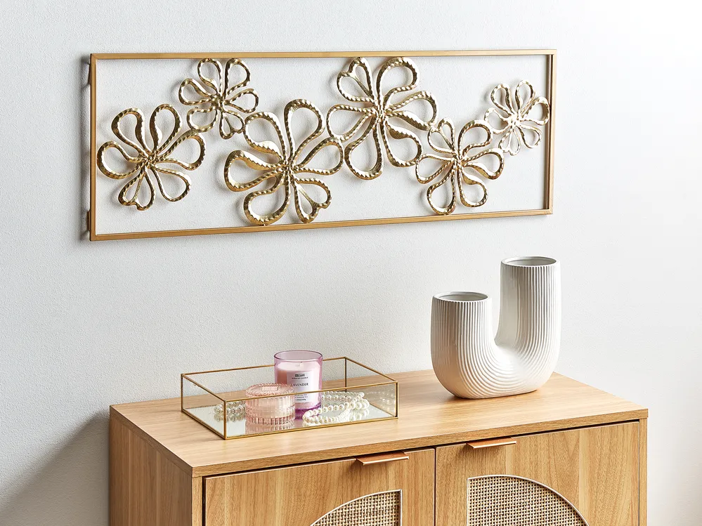 Wandobjekt Blume CERIUM Metall 31 cm Gold