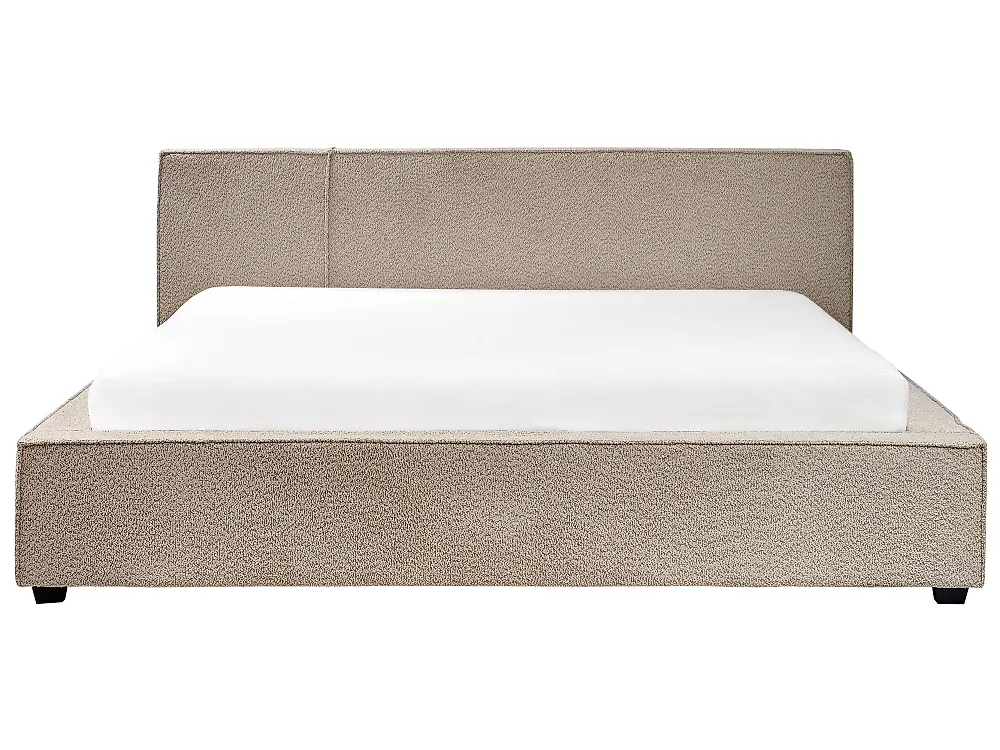 Bett mit Lattenrost Bouclé MIRANDE 180 x 200 cm Taupe_1178977