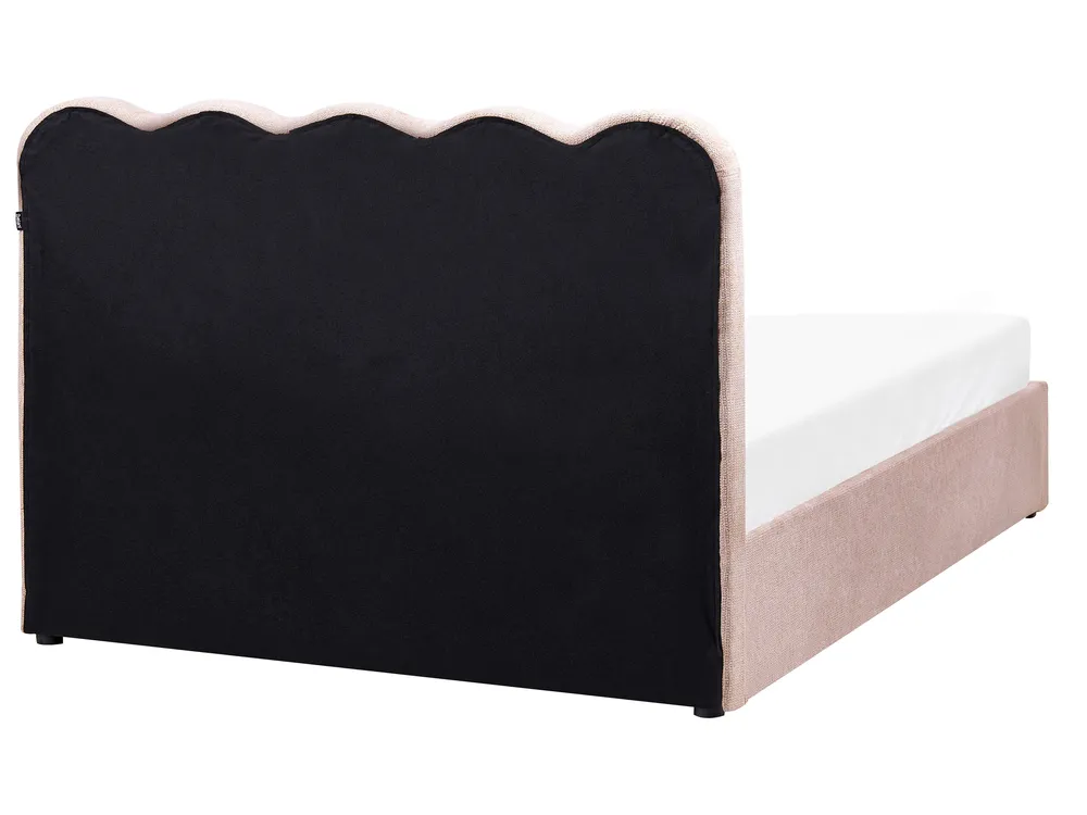 Bett mit Stauraum NANTERRE Stoff Pastellrosa 140 x 200 cm_1084617