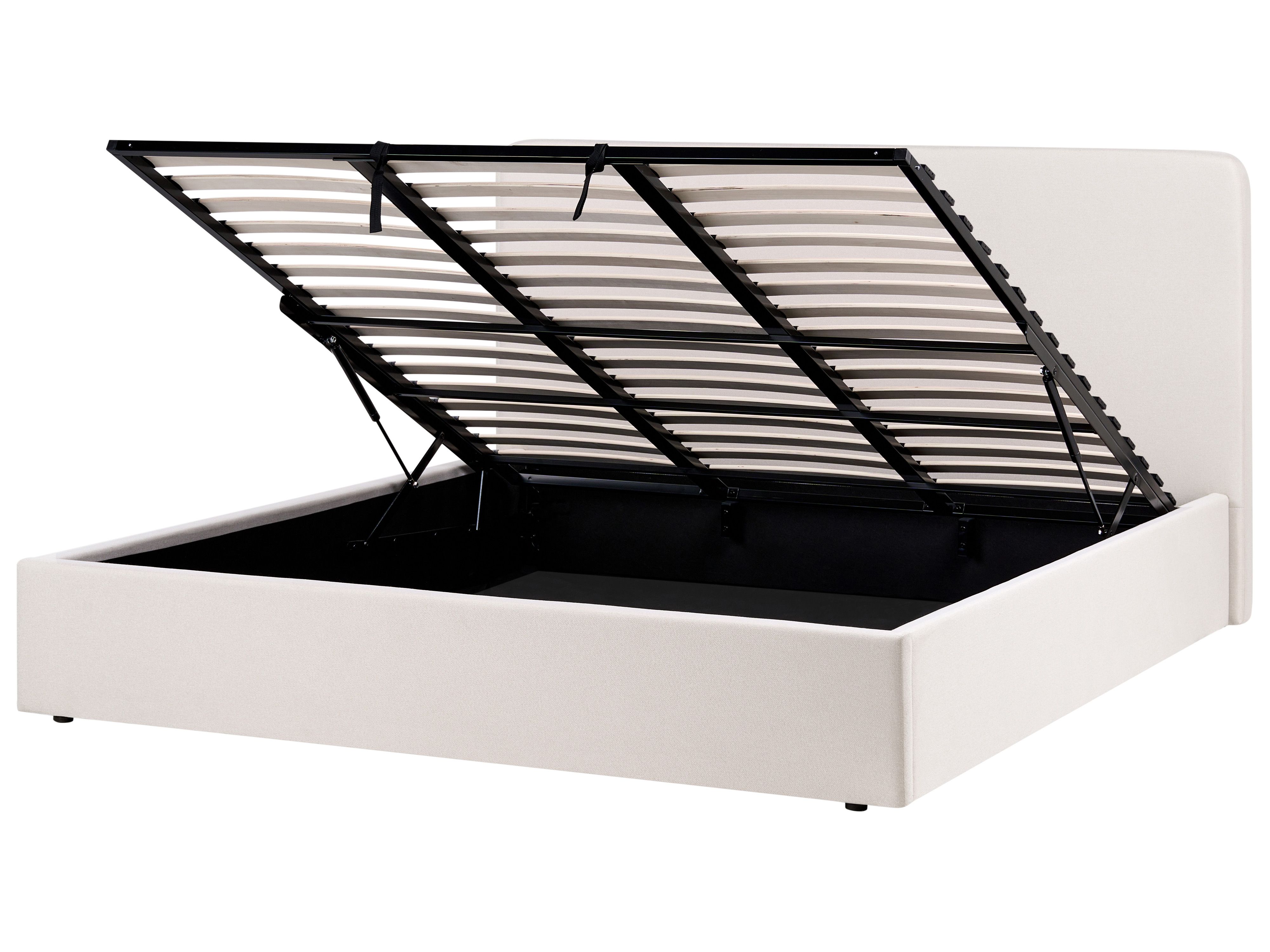 Bed BRENON, light beige fabric, 180x200,DEF