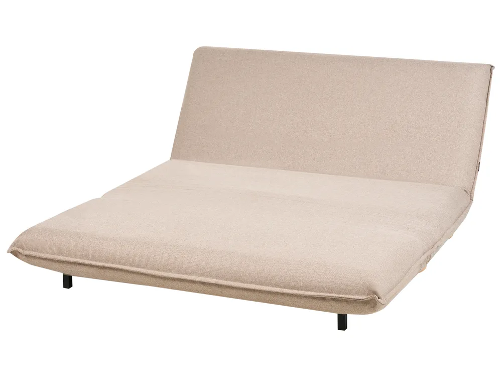 Schlafsofa 2-Sitzer ABISKO Kunstleinen Beige_1030852