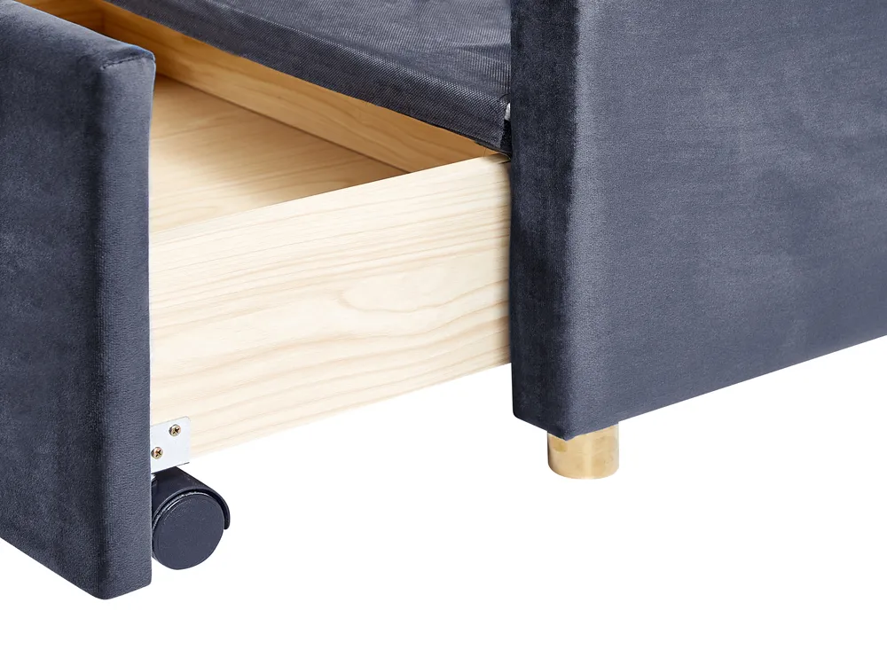 Bett mit Stauraum VERNOYES Samtstoff Schwarz 160 x 200 cm_861456