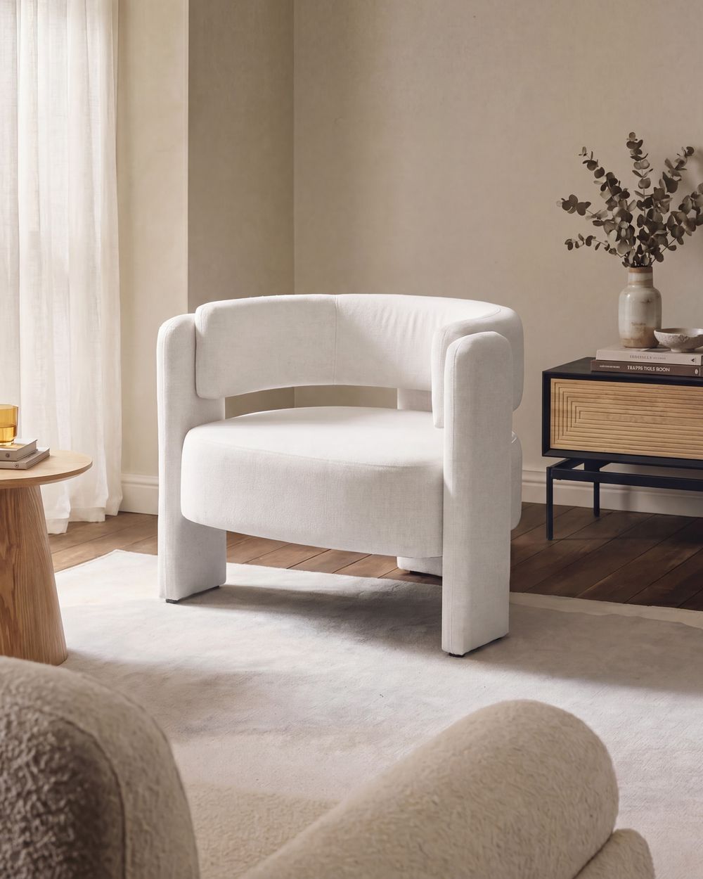 Fauteuil MAGGEBY Stof Gebroken wit
