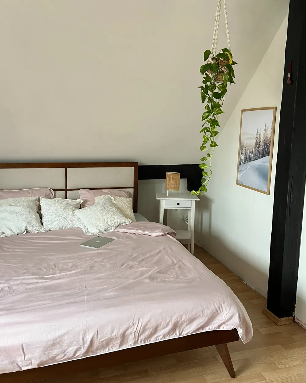 Bett mit Lattenrost POISSY 160 x 200 cm Dunkle Esche_980137