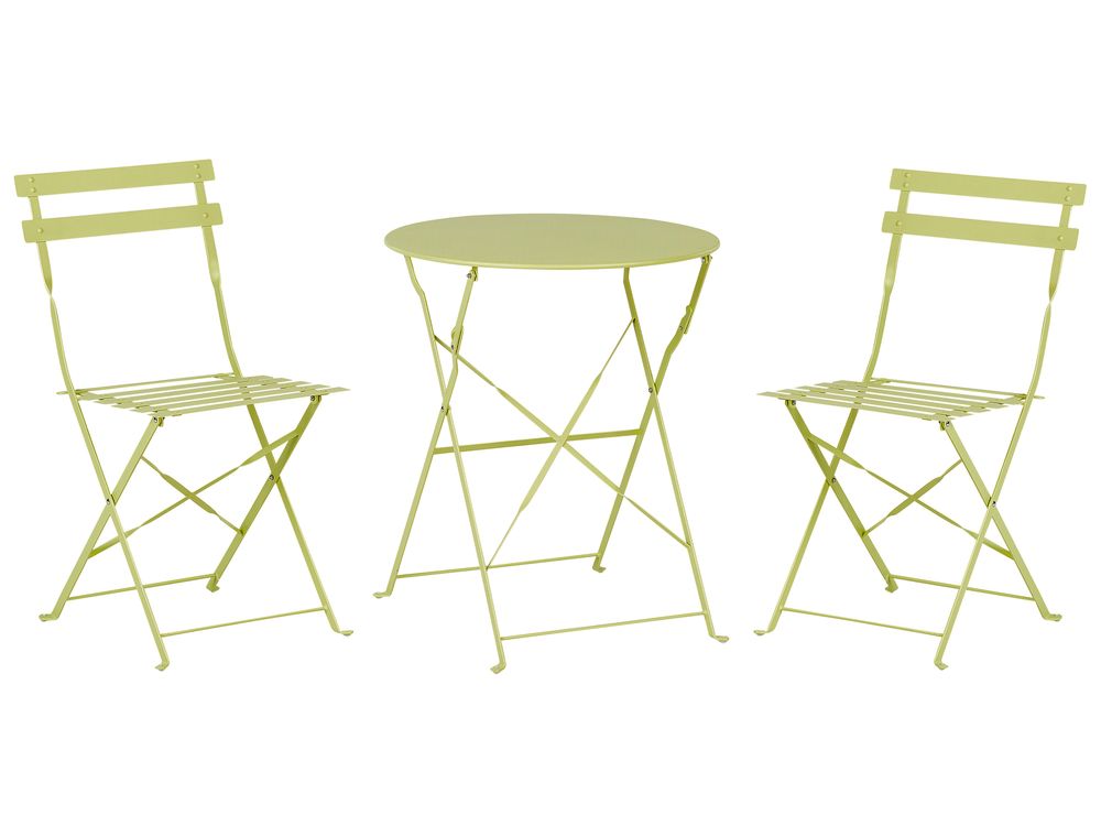 Bistro Set Folding FIORI Metal Lime Green