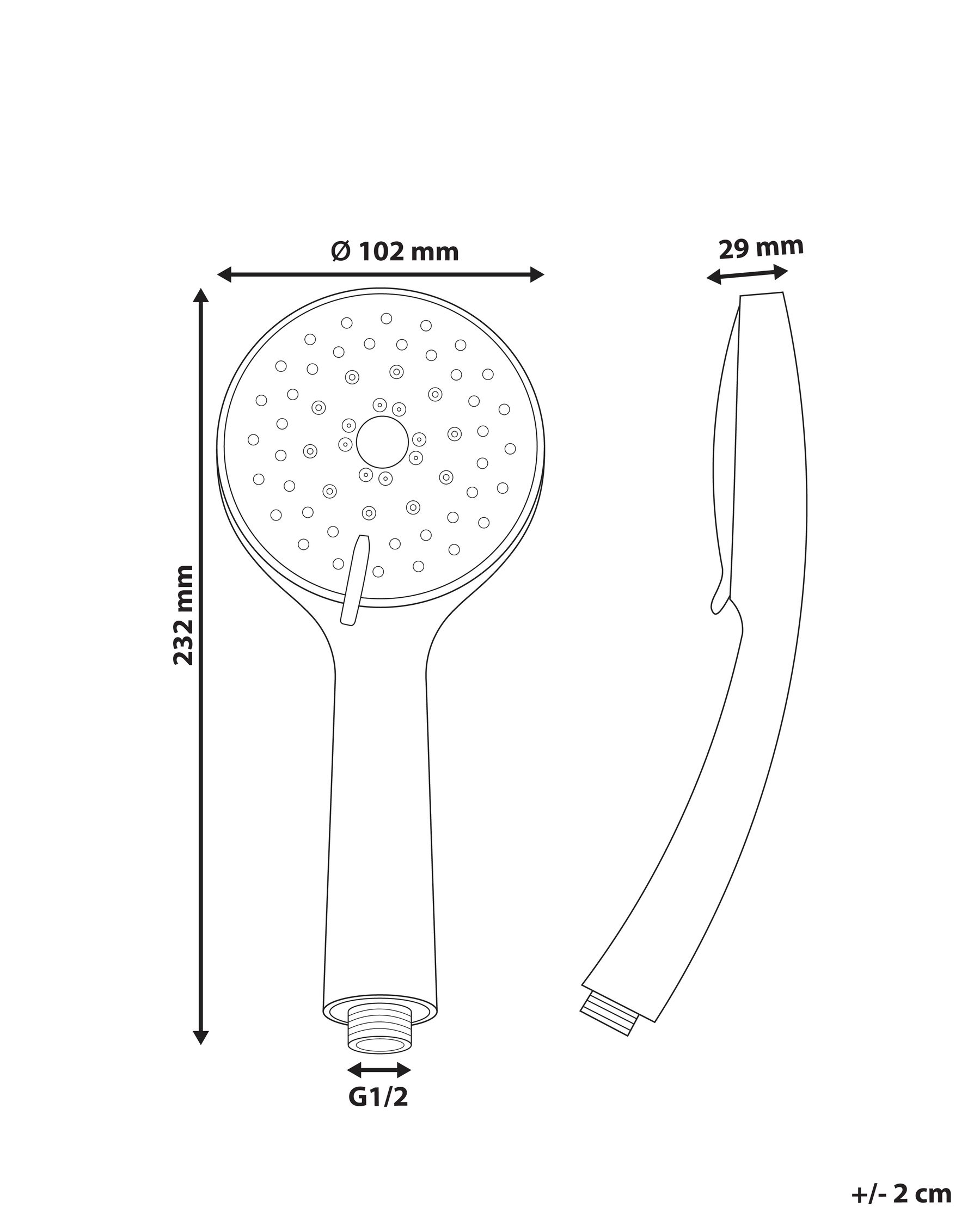 Shower Head and Hose Kit TAMUSHAL 3-function Silver_988224