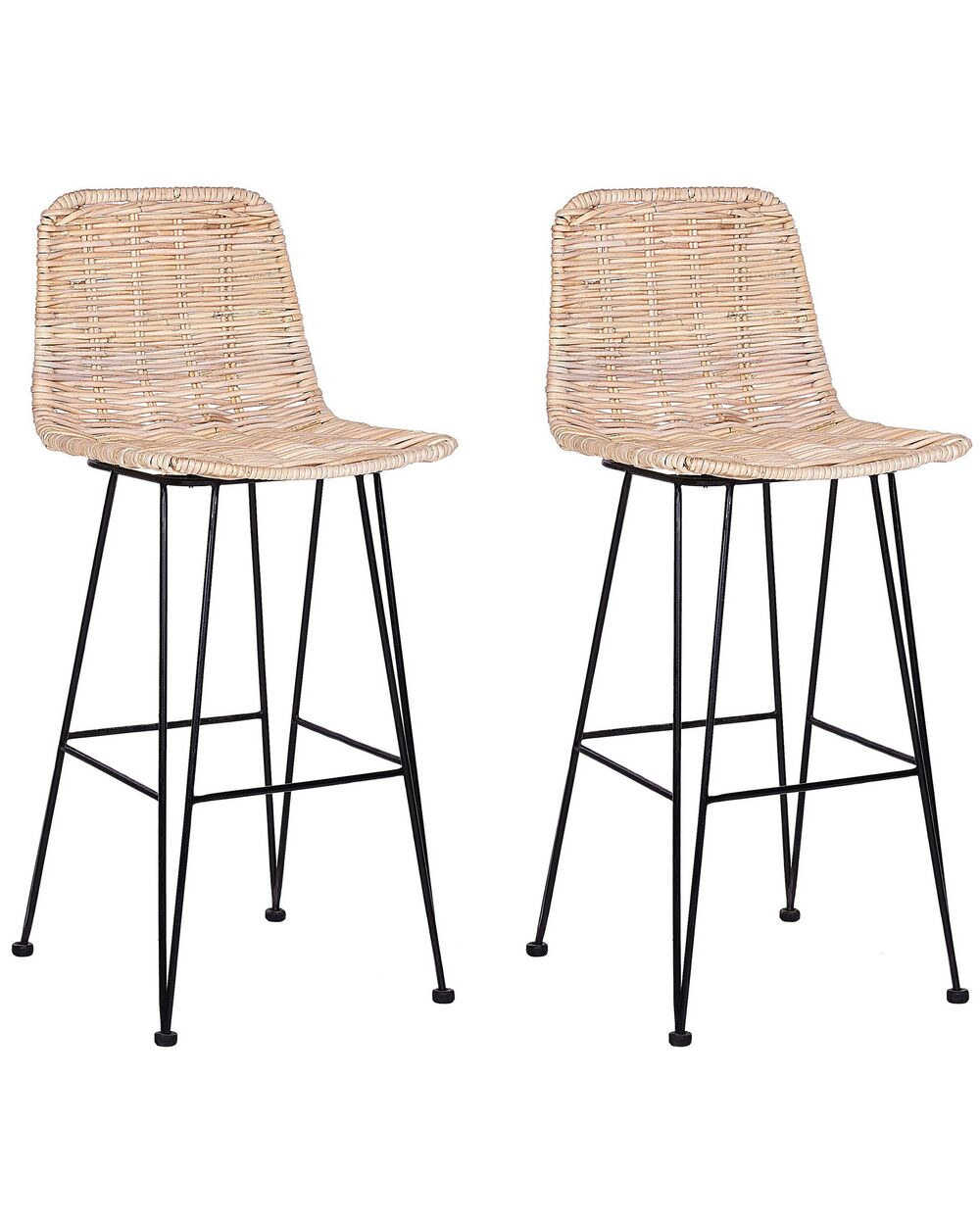 Set van 2 barstoelen CASSITA Rotan Natuurlijk