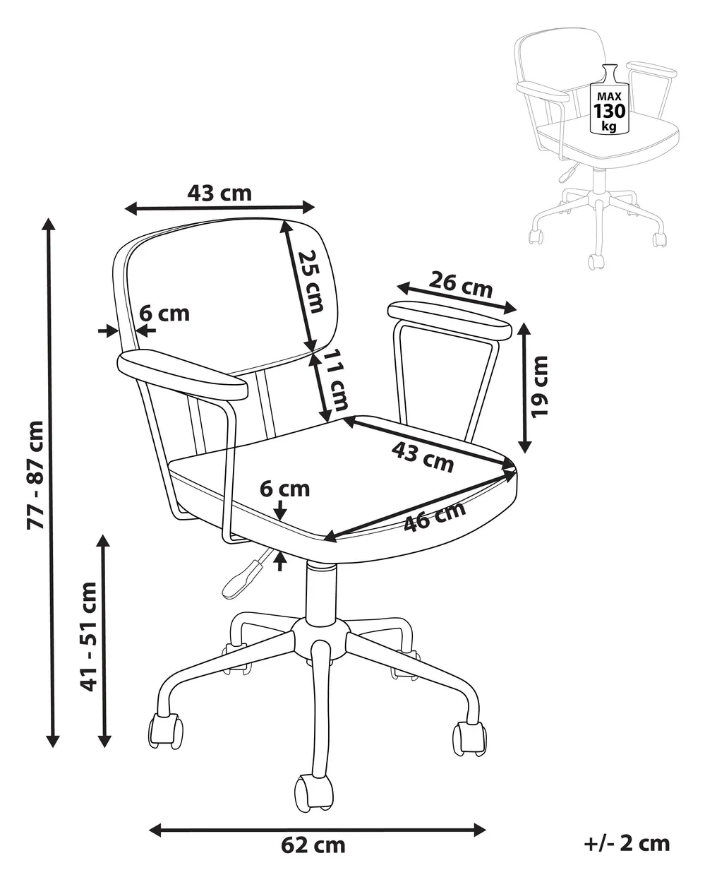 Desk Chair ALGERITA Corduroy Off-White_1083604