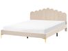 Bed Fluweel SAUVIAN 180 x 200 cm Beige