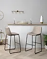 Set mit 2 Barstühlen FRANKS Beige